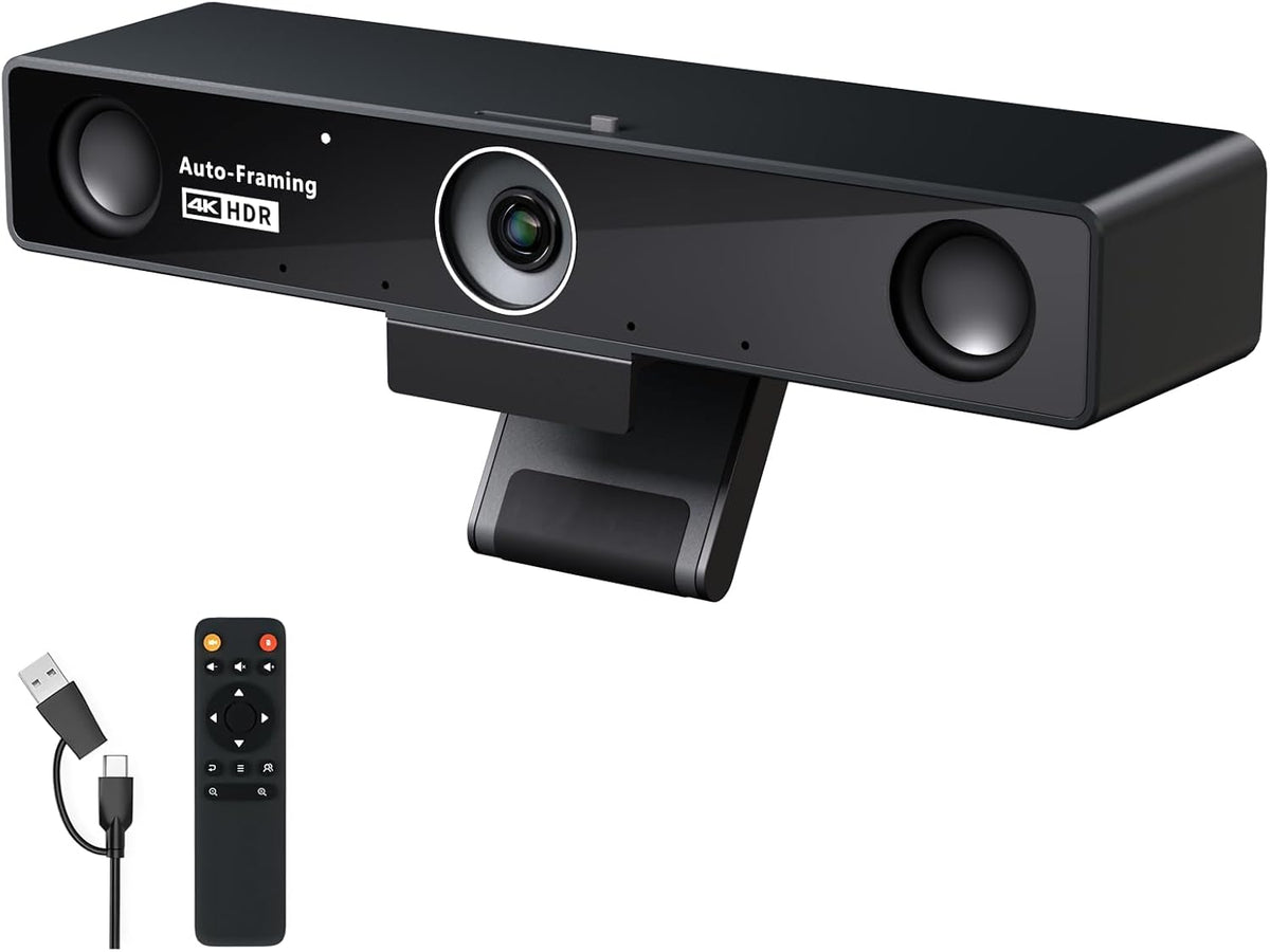 NEARITY V30S 4K videoconferentiecamera met microfoon, 120°-gezichtsveld/3-voudige digitale zoom, all-in-one conferentieruimte-webcam, twee microfoons, videoconferentiesysteem voor zakelijke