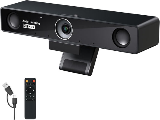 NEARITY V30S 4K videoconferentiecamera met microfoon, 120°-gezichtsveld/3-voudige digitale zoom, all-in-one conferentieruimte-webcam, twee microfoons, videoconferentiesysteem voor zakelijke