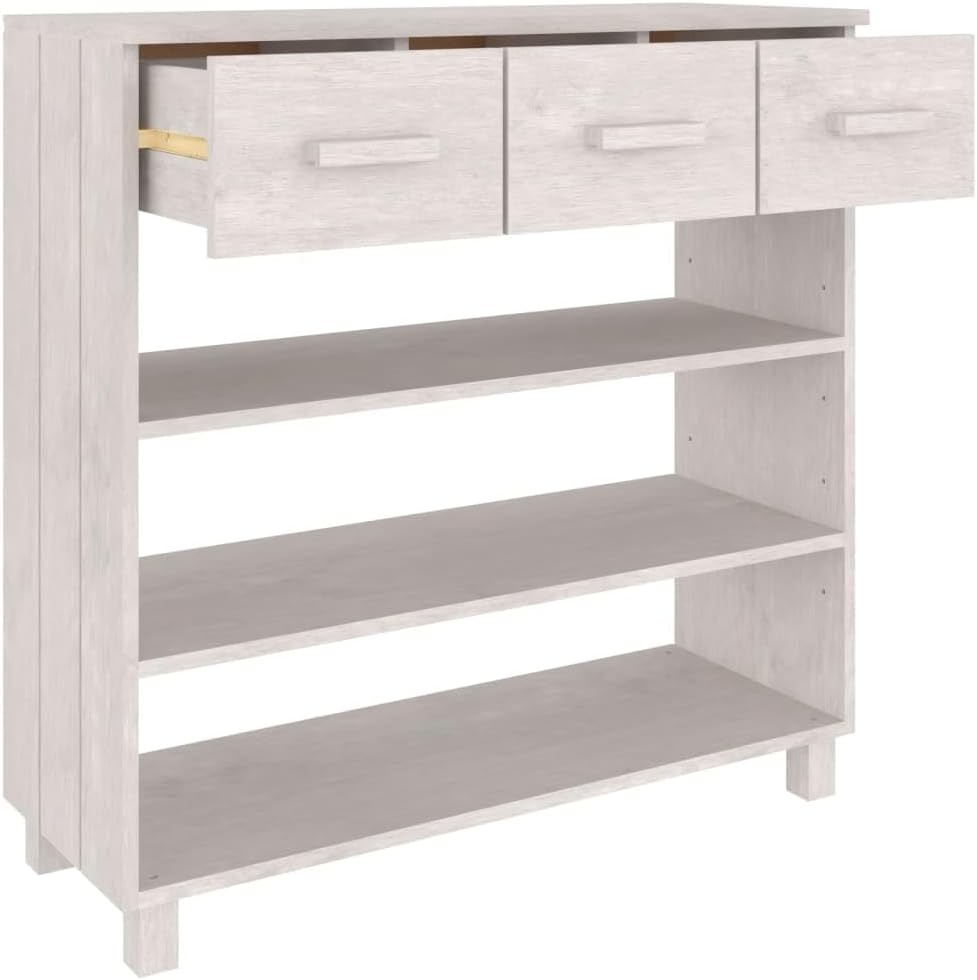 vidaXL Wall table HAMAR 90x35x90 cm solid pine wood white
