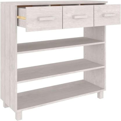 vidaXL Wall table HAMAR 90x35x90 cm solid pine wood white