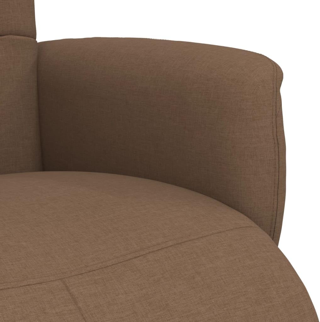 Fauteuil – Relaxstoel – Zitzetel – Loungefauteuil – Draaifauteuil – Verstelbare Rugleuning – 360° Draaibaar – Bruin Stof