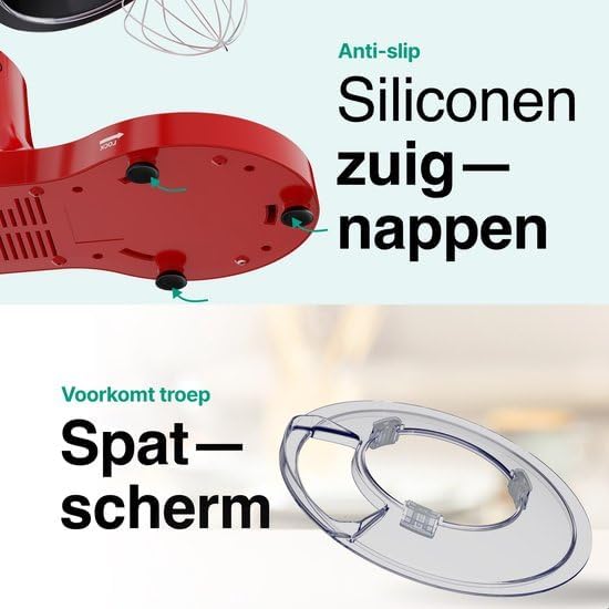 Keukenmachine – Keukenrobot – Keukenmixer – Foodprocessor – Mixer – 2000W Vermogen – 6,2L RVS Mengkom