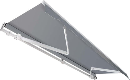 zonnescherm met knikarm 2,5x2 m manuele luifel in antraciet, handbediende zonwering voor balkon en terras met UV-bescherming