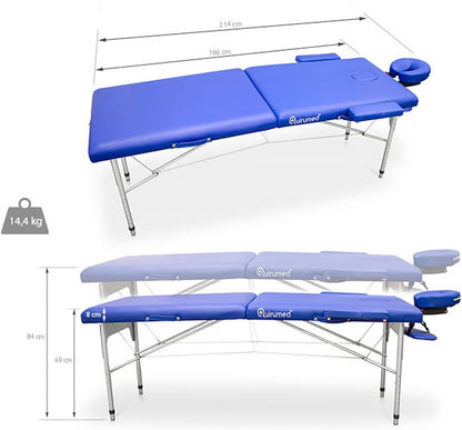 Vouwbare behandelbank – Massagebank – Massagetafel – Fysiotherapiebank – Ligbank – Wit – 186 x 66 cm – Belastbaar tot 140 kg