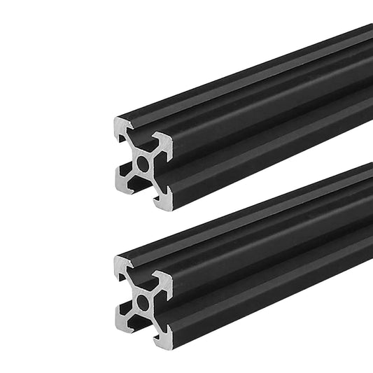 Alu profiel 20x20 – Aluminium Extrusie – V-groef Profiel – Lineair Profiel – CNC Profiel – 2 Stuks 1500mm – Geanodiseerd Zwart Aluminium – Europese Standaard