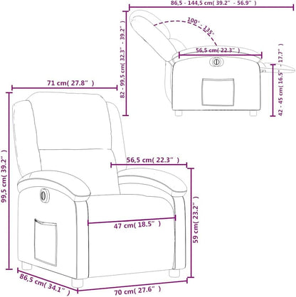 Relaxfauteuil – Elektrisch Verstelbare Fauteuil – Massagefauteuil – Ligstoel – Leunstoel – Echt Leder – Crème – Met Massagefunctie – Verstelbare Rugleuning