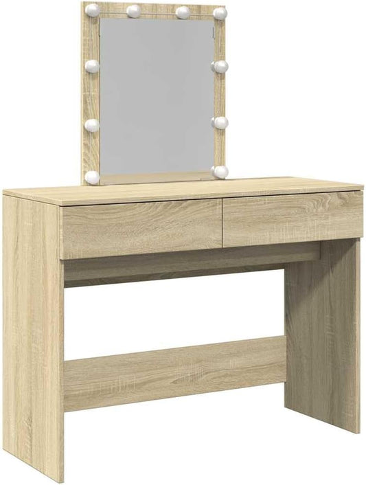vidaXL Dressing table with LED lighting 100x40x130cm black, dressing table, hood table, makeup table, dressing table, dressing table
