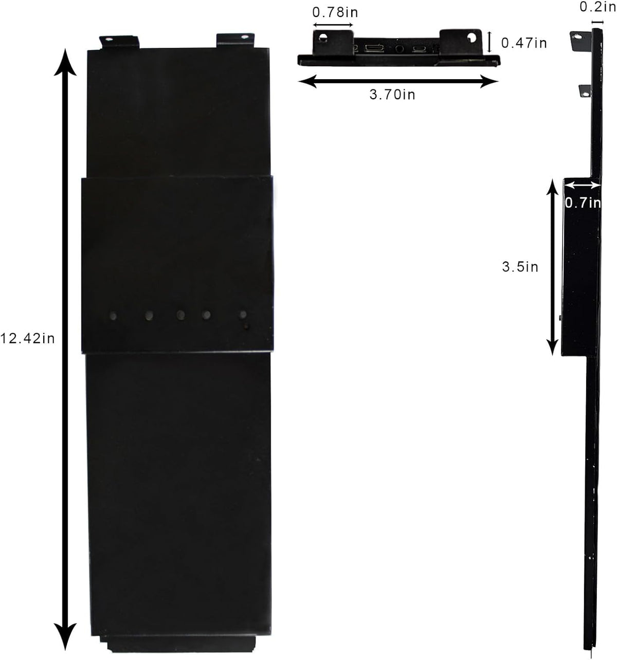 VSDISPLAY PC Case Display voor Y60 Computer Box, 12.6 inch 1920X515 IPS eDP LCD Monitor Scherm, met 2Video Poort