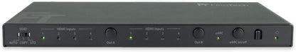 FeinTech VAX04201 HDMI eARC Pass Matrix Switch 4x2 voor soundbar en 2 displays 4K 60Hz Dolby Vision Atmos