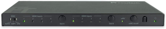 FeinTech VAX04201 HDMI eARC Pass Matrix Switch 4x2 voor soundbar en 2 displays 4K 60Hz Dolby Vision Atmos