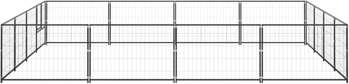 Small Animal Hutch, Free Running House, Chicken Coop, Free Running House, Bird House, Black 16 m² Steel - QUORE