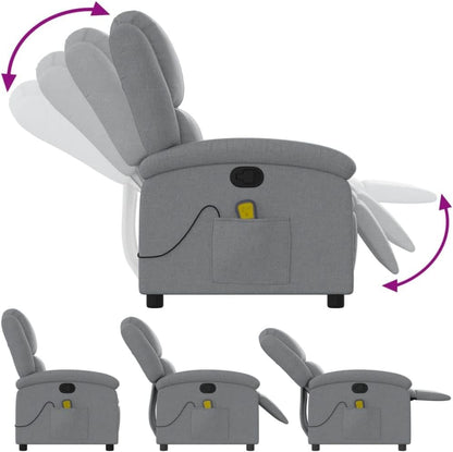 vidaXL Massage chair adjustable fabric light grey