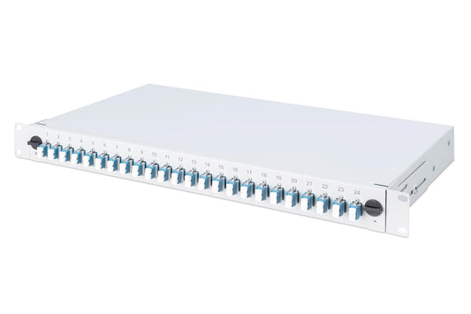 DIGITUS glasvezel lasdoos 24 koppelingen - LC - OS2-1U 19-inch - Single-Mode duplex - met lasdoos - rack-montage