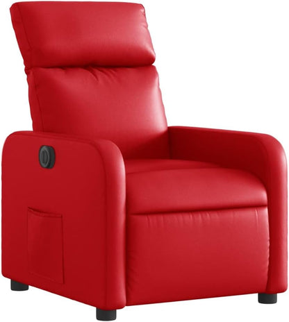 Gecheer Reclining Chair, Reclining Chair, Faux Leather, Red, 66 x 89.5 x 95.5 cm, TV Chair, Reclining Chair, Faux Leather Chair