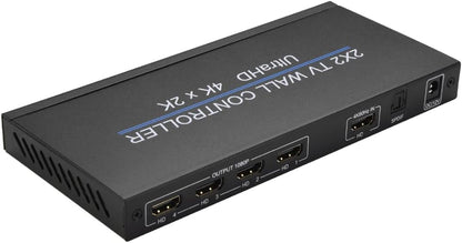 Swallows Video Wall Controller 2X2, 4K 60Hz 2x2 TV Video Wall Controller Screen Stitching Processor Splicer 2x1 3x1 1x3 1x2 4x1 1x4 HD Video Splicer voor PS4 HDTV (4K 60HZ)