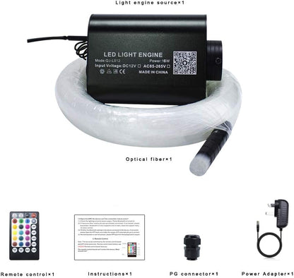 16 W Sound Sensor Fiber Optic Star Plafond Kit