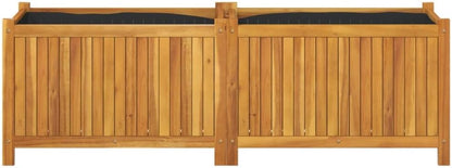LAPOOH Tuinplantenbak met voering 153x38,5x50 cm massief hout acacia, tuinplantenbak, tuinplantenbak buiten, plantenbak-366442 - QUORE