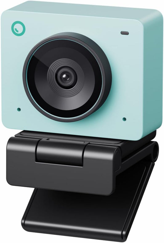 OBSBOT Meet 2-4K Webcam for PC with 1/2" Sensor, AI Framing & Autofocus, Beauty Mode, Lightweight, HDR, Webcam with Microphone, 60 FPS, Web cam for Streaming, Meeting, Gaming, etc. (Aurora Green)