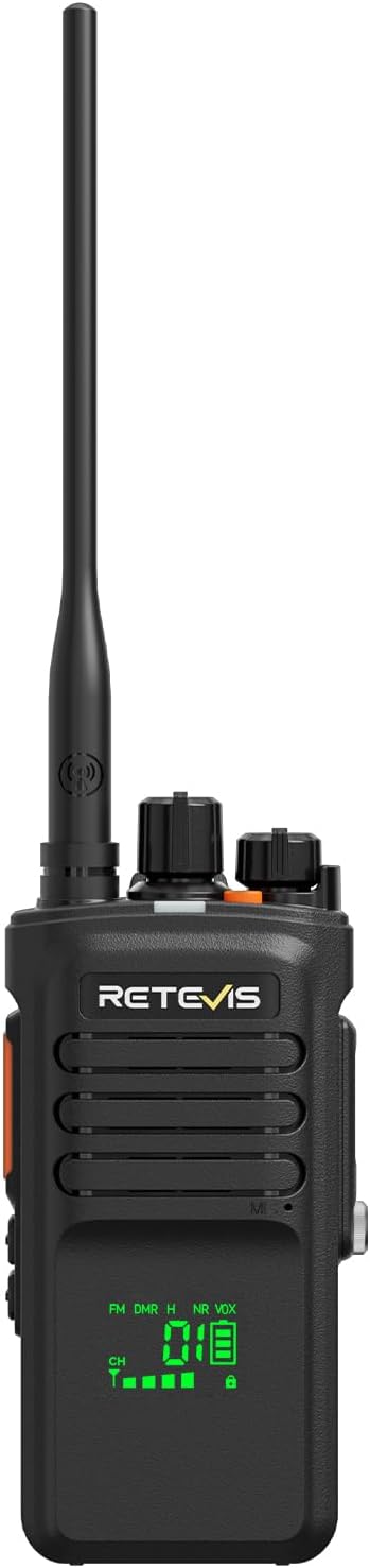 Retevis NR40 Portofoons voor Volwassenen, DMR Portofoon met Groot Bereik, IP67 Waterdicht, 2800 mAh, Robuuste Portofoon voor Logistieke Dienstverleners en Vrachtvervoerders (Zwart, 1 Stuk)