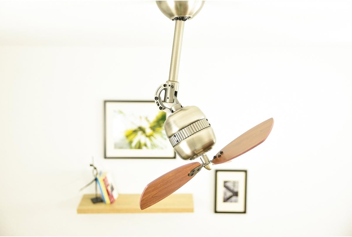 Innovatieve FN11156 plafondventilator Toledo, behuizingskleur tin antiek, vleugelkleur walnoot