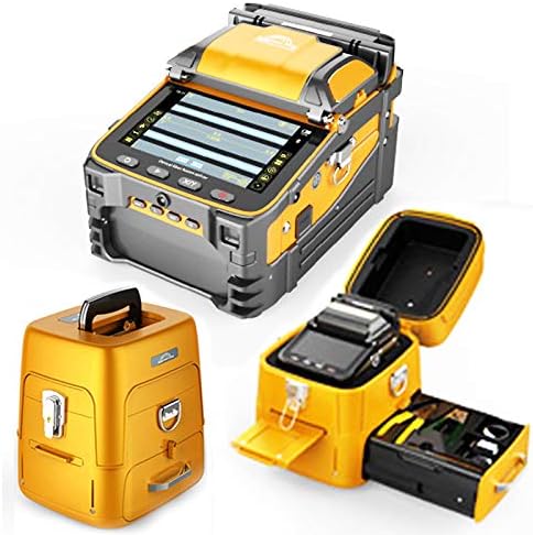 Fusion Splicer AI-9 Kit, glasvezellasapparaat met 6 motoren en kernuitlijning voor FTTH hoofdlijnen bouwprojecten en kabelsplitsing (EU Plug)