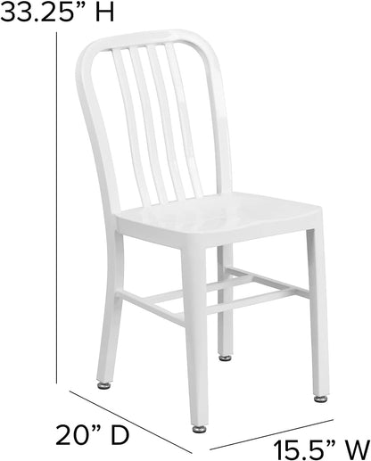2 Witte metalen stoelen voor binnen en buiten met zakelijke kwaliteit