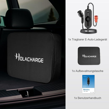 11 kW type 2 draagbare oplaadkabel elektrische auto 5 m zwart EV oplader met bestuurbaar digitaal display en CEE 3-fasig industriële stekker voor IEC 62196-2 en PHEV/EV