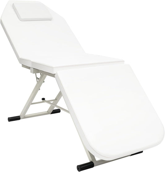 Mobile Folding 3-Zone Massage Chair with Headrest Adjustable Folding Massage Chair Bed Professional Steel Massage Table 250kg Load Capacity for Spa Salon Tattoo - QUORE