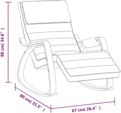 Schommelstoel – Relaxstoel – Fauteuil – Lounge stoel – Stoel – Donkerbruin – Massief Berkenhout – Dikke Gevoerde Kussens