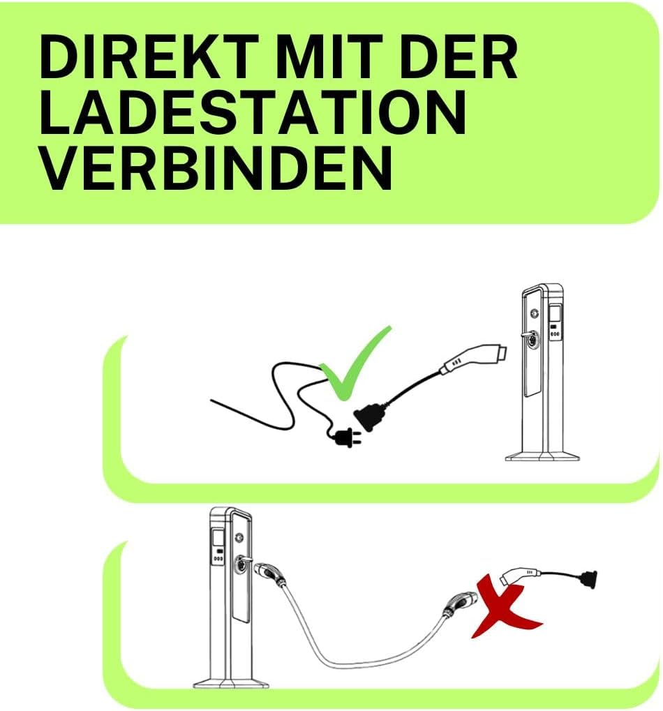 EV + Type 2 naar Schuko Adapter Oplaadkabel Laadkabel voor Elektrische Auto en PHEV, Type 2 IEC 62196 tot Schuko, Oplader Adapter Stekkerverbinding 1-fase 16A (3,6 kW) Zwart/Wit