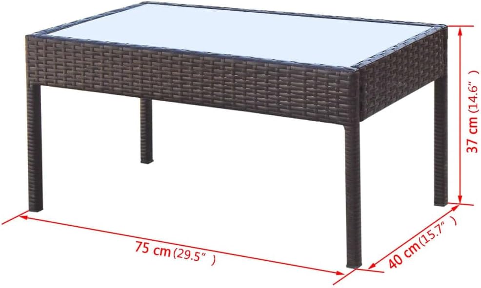 Lounge garden furniture set balcony furniture set garden lounge set 4-pcs. garden lounge set with cushions polyrattan brown - QUORE