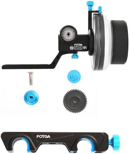 Fotga Upgraded DP500 Mark III Quick Release Dempen Follow Focus A/B Hard Stop voor 15mm Rods Rig Fit voor alle DSLR Videocamera's als Blackmagic BMCC BMPCC Canon 5D MarkII MarkIII 5DIV Sony A7R A7RII A7 A7II A7S A7SII Panasoic GH3 GH4 Nikon D500 BMPC URSA