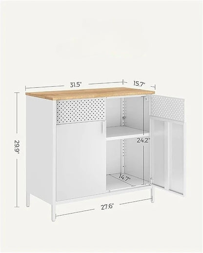 Kast - Dressoir - Archiefkast - Kantoorkast - Opbergruimte - 80 cm x 40 cm x 76 cm - Wit - QUORE