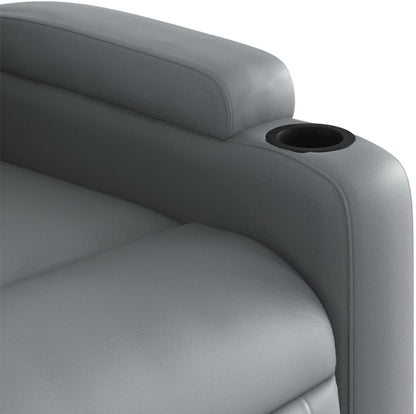 Relaxfauteuil – Elektrische Liftstoel – Verstelbare Fauteuil – Relaxstoel – Loungestoel – Automatische Liftfunctie – Hoogwaardig Kunstleer – Grijs