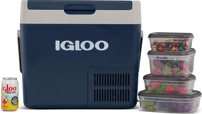 IGLOO ICF32 Draagbare compressor-koelbox, 32 l, 12/24 V, 230 V, elektrische koelbox, -18 °C tot 20 °C, mini-koelkast, vriesbox voor camping, auto