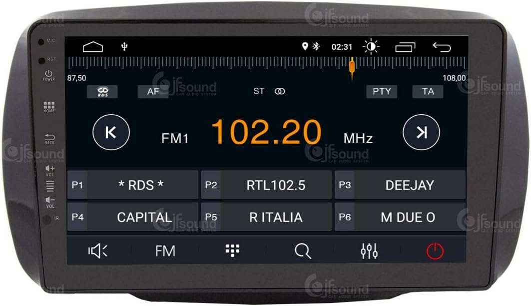 Specifieke autoradio voor Smart mit serienmäßiger Tom-Tom-Navigation Android GPS Bluetooth WiFi USB DAB+ Touchscreen 9" 4core Carplay AndroidAuto