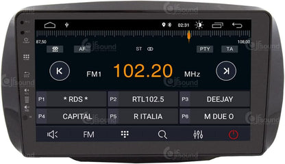 Specifieke autoradio voor Smart mit serienmäßiger Tom-Tom-Navigation Android GPS Bluetooth WiFi USB DAB+ Touchscreen 9" 4core Carplay AndroidAuto