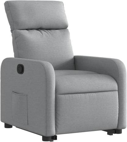 Relaxstoel Met Opstahulp – Tv-Stoel – Ligstoel – Enkelvoudige Relaxstoel – Verstelbare Stoel – Elektrische Opstahulp – Handmatig Kantelsysteem – Lichtgrijze Polyester Stof