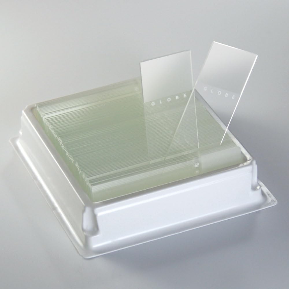 Microscoop-Slides – Objectglaasjes – Preparaatglaasjes – Microscoopglaasjes – Glasplaatjes – Frosted Aan 1 Zijde, Geslepen Randen – Optisch Wit Glas, 25 x 75 mm, Voorgereinigd