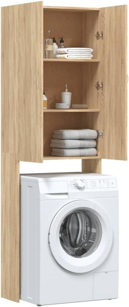 vidaXL Washing Machine Cabinet 64x25.5x190 cm Sonoma Oak Color