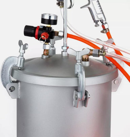 Verfspuit – Verfspuitpistool – Spuitpistool – Verfspuitreservoir – Verfspuit met drukvat – 10 Liter Drukvat – Werkdruk 25-30 PSI