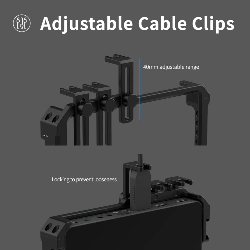Full Cage for YoloLiv YoloBox Mini Live Streaming Equipment, Aluminum Alloy, with 3 Cable Clips, Lightweight/Easy to Install
