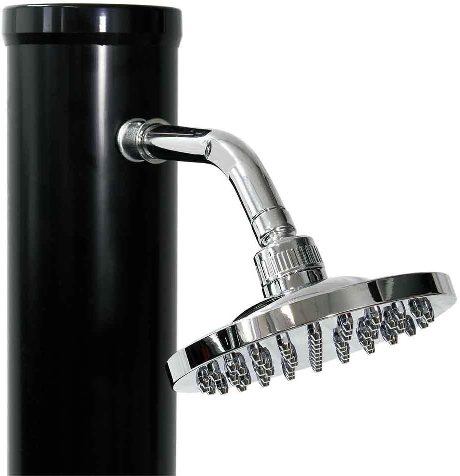 BAKAJI Douche op zonne-energie voor tuin, zwembad, outdoor, camping, watertank 20 l, met verstelbare douchekop, voor warm water, aansluiting voor de tuin, afmetingen 214 x 11,5 x 11,5 x 11,5 cm