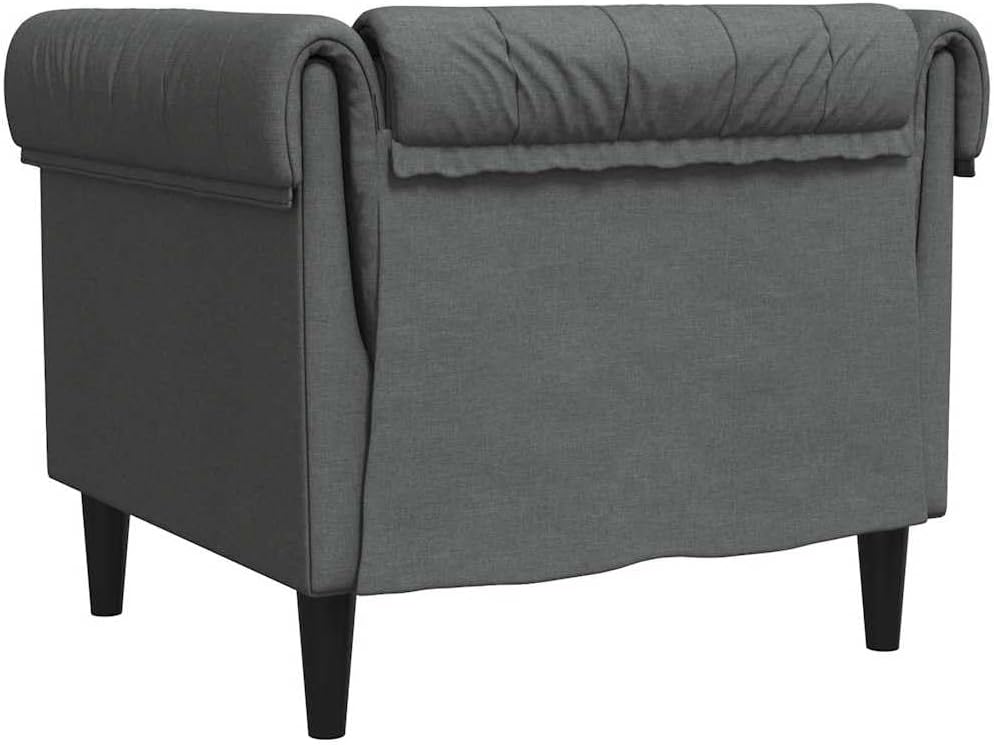 vidaXL Chesterfield Style Armchair Fabric Dark Grey Recliner Recliner Recliner Chair Arm Chair Armchair Lazy Chair TV Chair Recliner Chair - QUORE