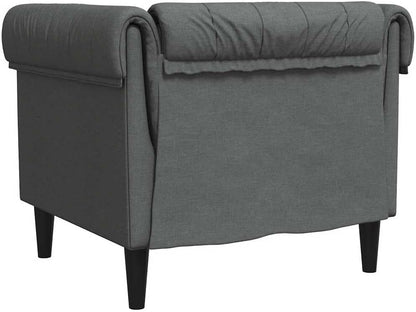vidaXL Chesterfield Style Armchair Fabric Dark Grey Recliner Recliner Recliner Chair Arm Chair Armchair Lazy Chair TV Chair Recliner Chair - QUORE