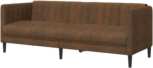 VidaXL Three Seater Sofa Fabric Brown - 3-Seat Sofa With Relax Function - QUORE