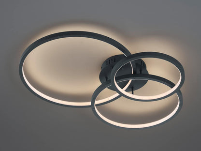 Trio Leuchten WiZ Aaron 652710342 Led-plafondlamp, 36 watt, RGBW led met 16 miljoen kleuren, 64.000 wittinten, 18 lichtscènes, bediening via app, spraakbesturing, afstandsbediening, wandschakelaar