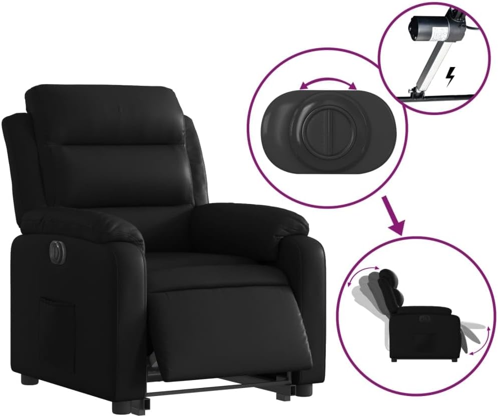 Elektrische Relaxfauteuil – Elektrische Sta Op Stoel – Verstelbare Relaxstoel – Draaifauteuil – Seniorenstoel – Elektrische Liftfunctie – Kunstleren Bekleding