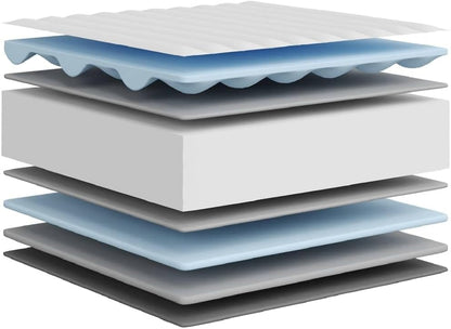 Schuimmatras middelzacht 140x200 cm – Tweepersoonsmatras – Tweepersoons Matras – Matras Schuimrubber – Foam Matras – Matras Schuim – Geluiddempend – Ademend Peached Geweven Hoes