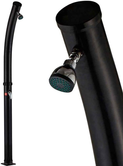 BAKAJI Douche op zonne-energie voor tuin, zwembad, outdoor, camping, 20 l, met verstelbare douchekop, warmwatermixer, aansluiting voor de tuin, afmetingen 214 x 11,5 x 11,5 cm